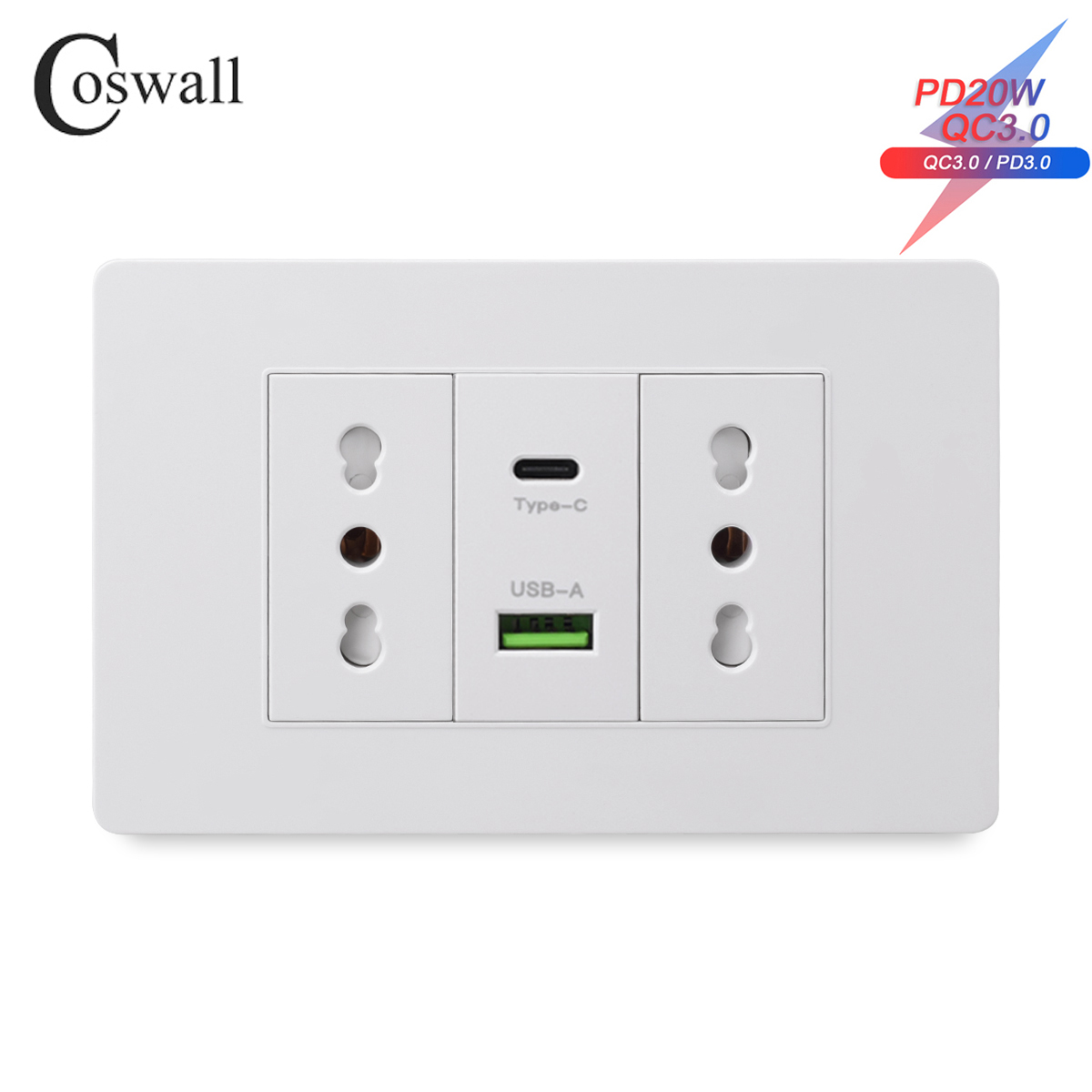 Outdoor Power Outlet - Coswall-White مقبس طاقة جداري ، مزدوج