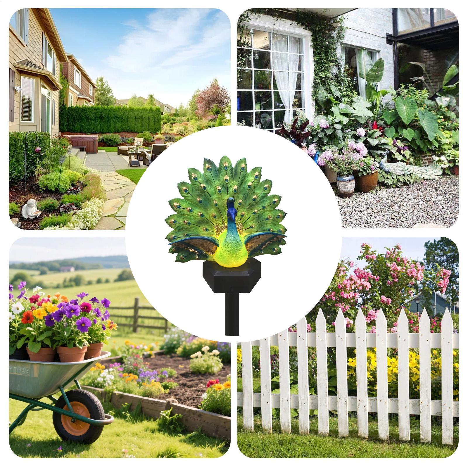 Outdoor Power Stake - تمثال طائر يعمل بالطاقة الشمسية، مقاوم