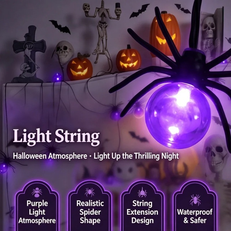 Outdoor Power Lights - أضواء LED على شكل عنكبوت تعمل