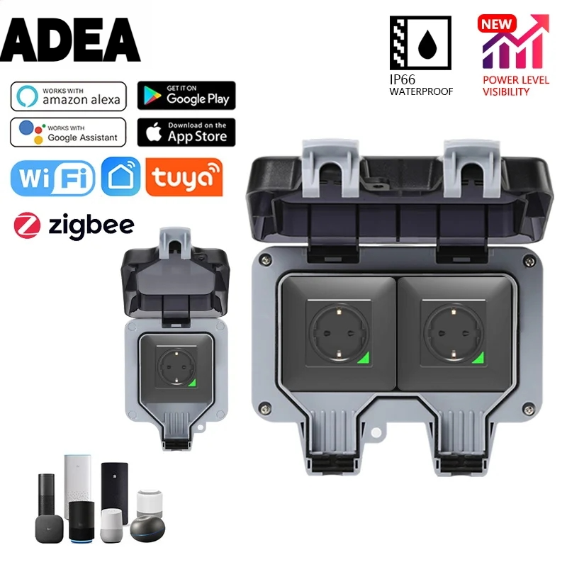 Outdoor Power Outlet Not Working - مقبس كهربائي ذكي AdeaTuya Zigbee مقاوم