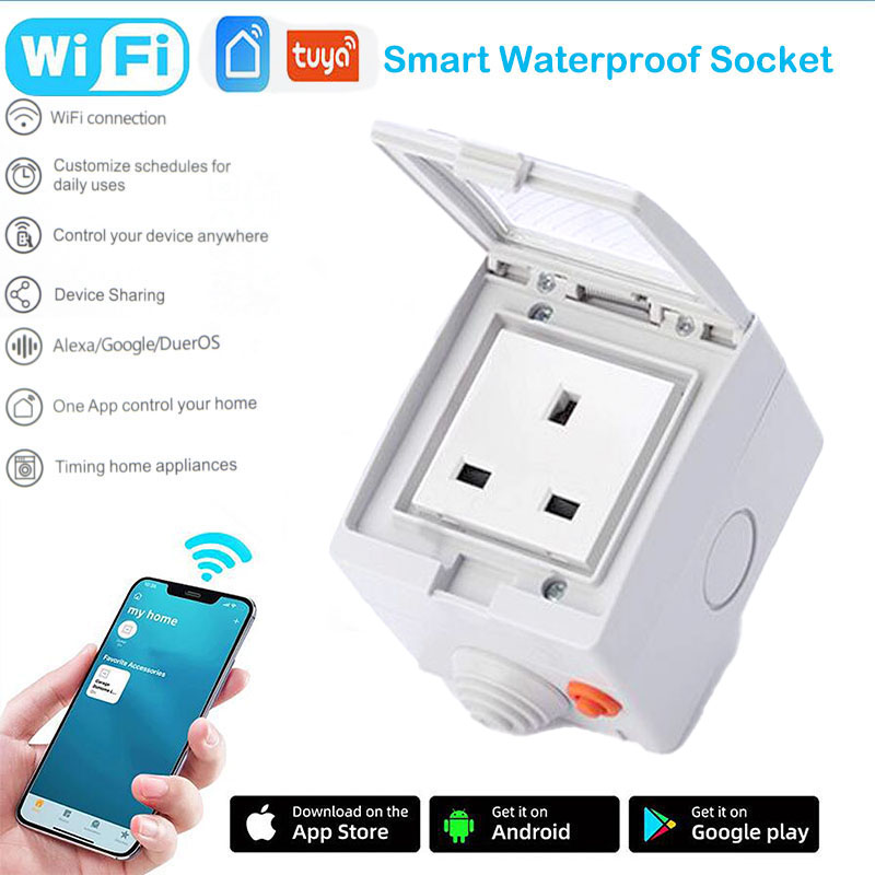 Outdoor Power Outlet - Tuya 16A Fr، الاتحاد الأوروبي والمملكة