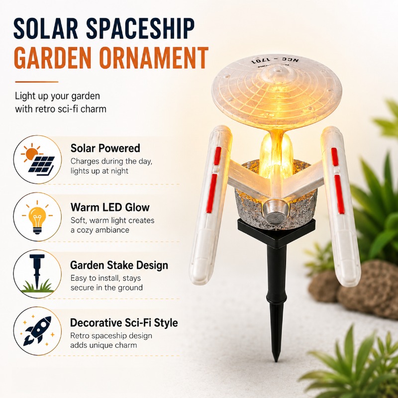 مصباح حديقة شمسي على شكل سفينة - مراجعة Outdoor Power Stake وسعره