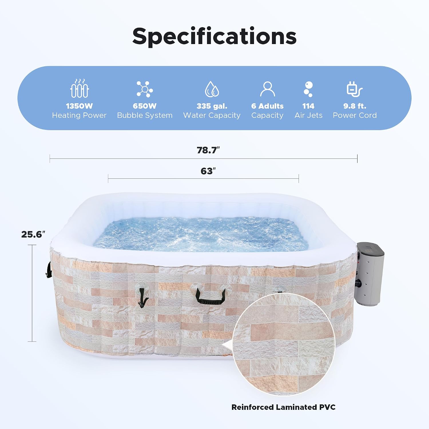حوض استحمام قابل للنفخ بطول 6. - مراجعة Outdoor Power For Hot Tub وسعره