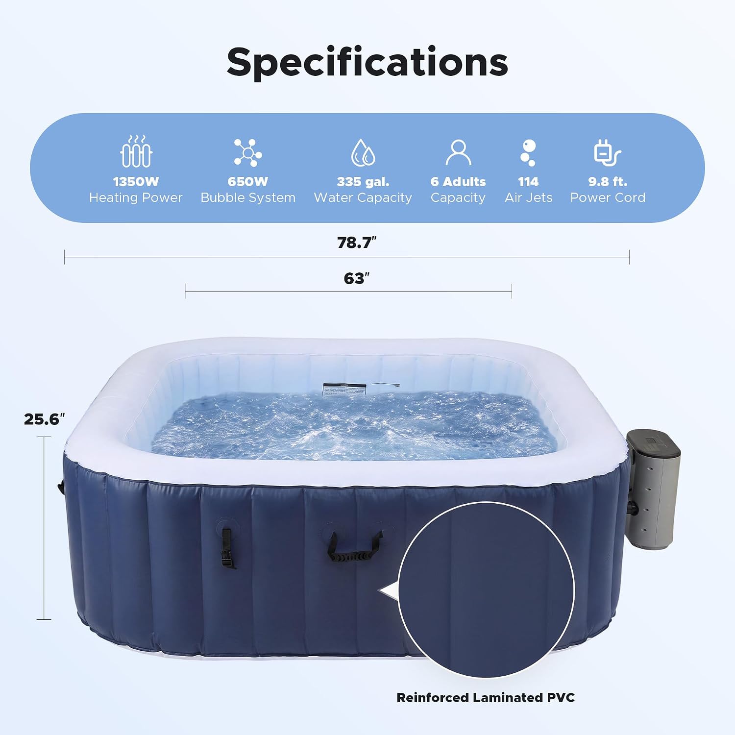 حوض استحمام قابل للنفخ بطول 6. - مراجعة Outdoor Power For Hot Tub وسعره