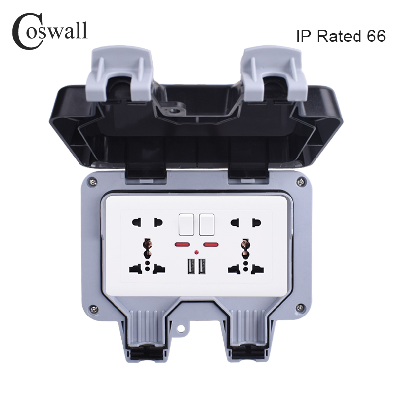 Coswall-مقبس حائط مقاوم للماء  - مراجعة Outdoor Power Box Cover وسعره