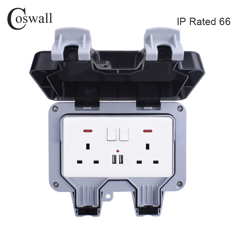 Coswall-مقبس حائط مقاوم للماء  - مراجعة Outdoor Power Box Cover وسعره