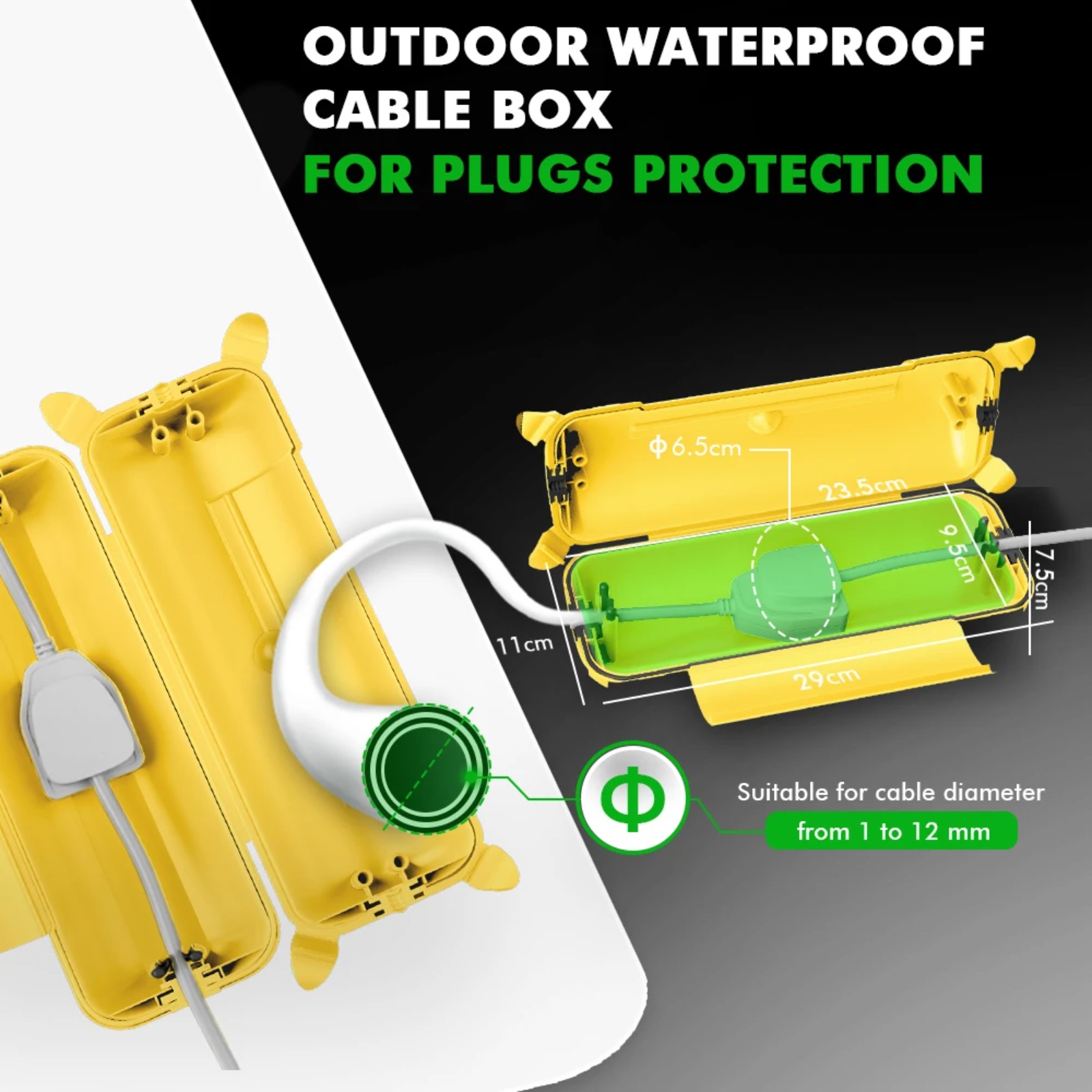 غطاء سلك تمديد خارجي IP44 مقاس - مراجعة Outdoor Power Box Cover وسعره