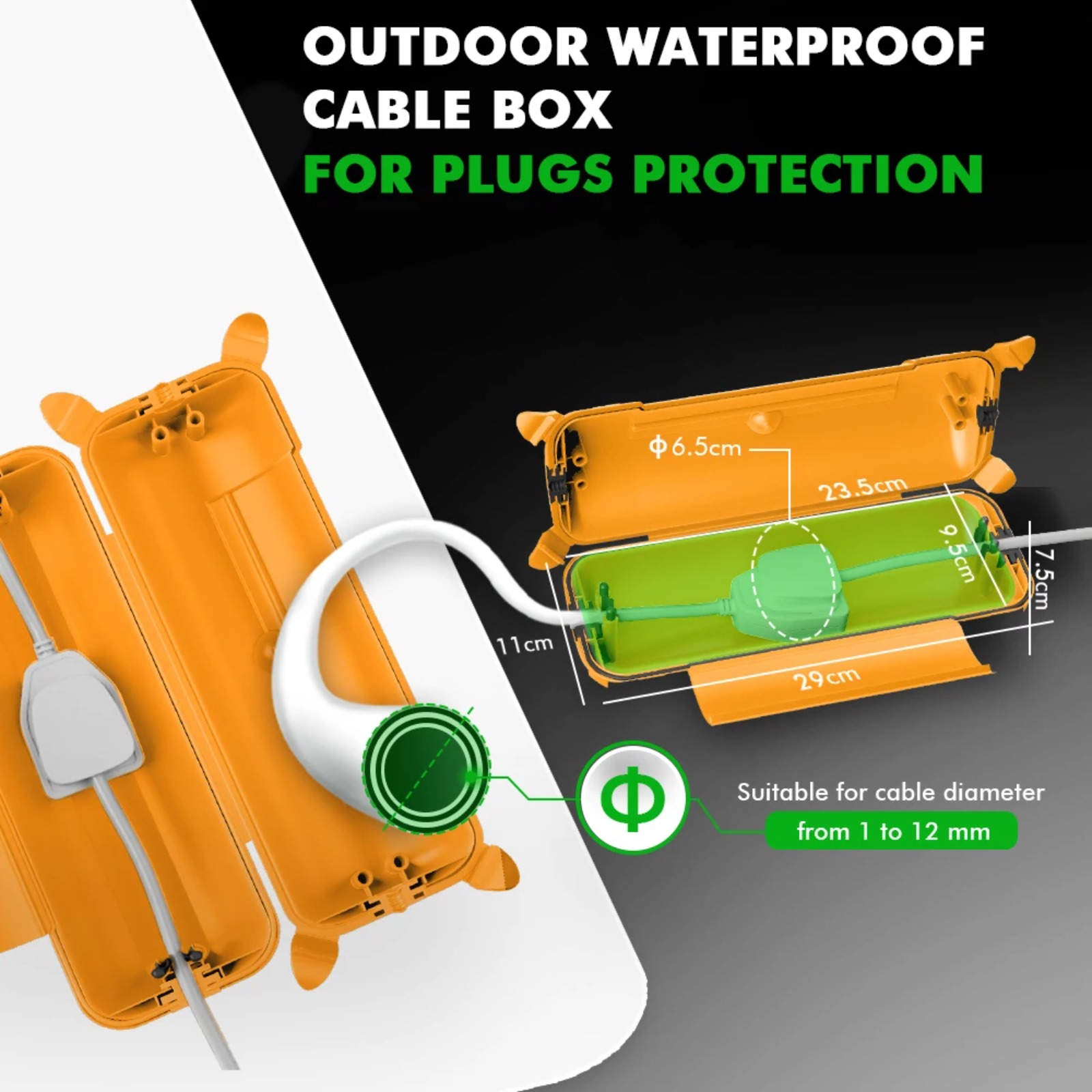 غطاء سلك تمديد خارجي IP44 مقاس - مراجعة Outdoor Power Box Cover وسعره