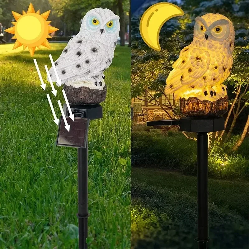 مصباح أرضي شمسي على شكل بومة،  - مراجعة Outdoor Power Stake وسعره