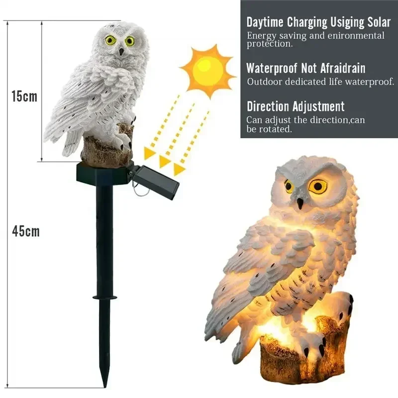 مصباح أرضي شمسي على شكل بومة،  - مراجعة Outdoor Power Stake وسعره