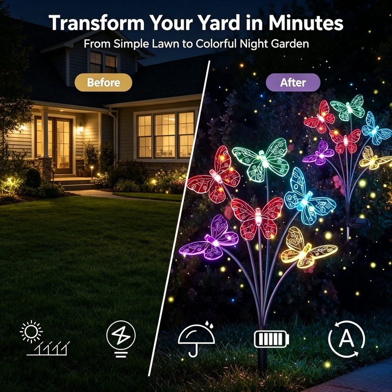 أضواء الفراشة تعمل بالطاقة الش - مراجعة Outdoor Power Lights وسعره