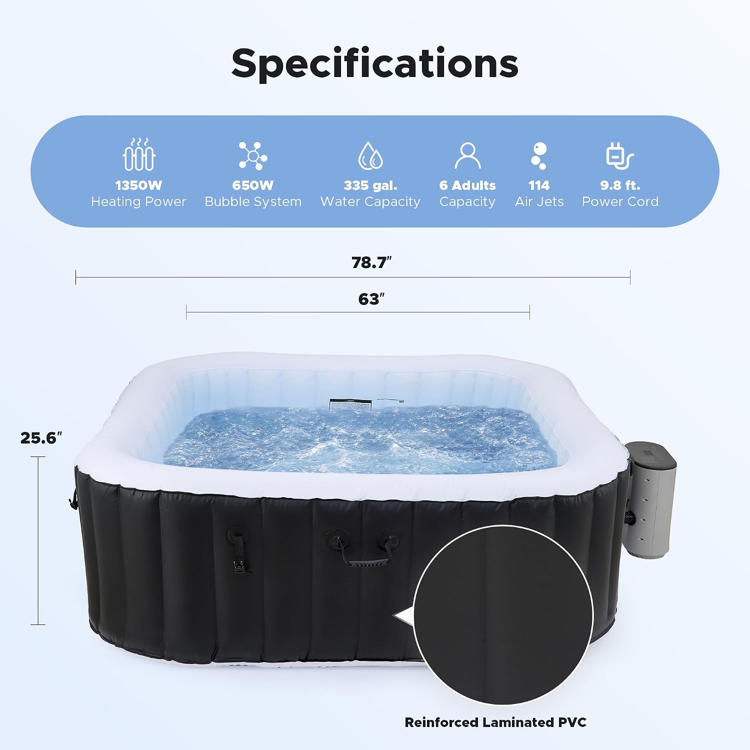 حوض استحمام قابل للنفخ بطول 6. - مراجعة Outdoor Power For Hot Tub وسعره