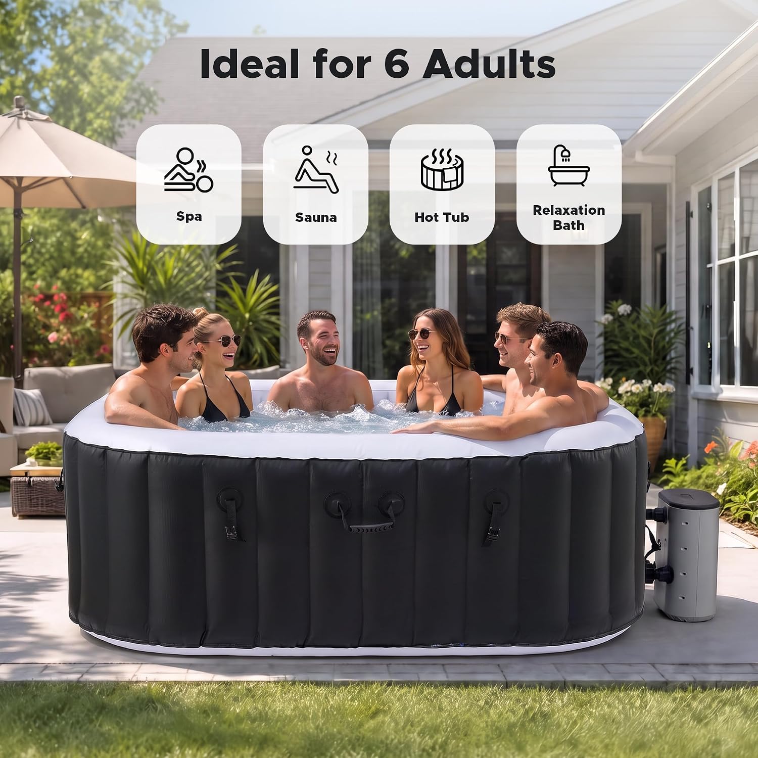 حوض استحمام قابل للنفخ بطول 6. - مراجعة Outdoor Power For Hot Tub وسعره