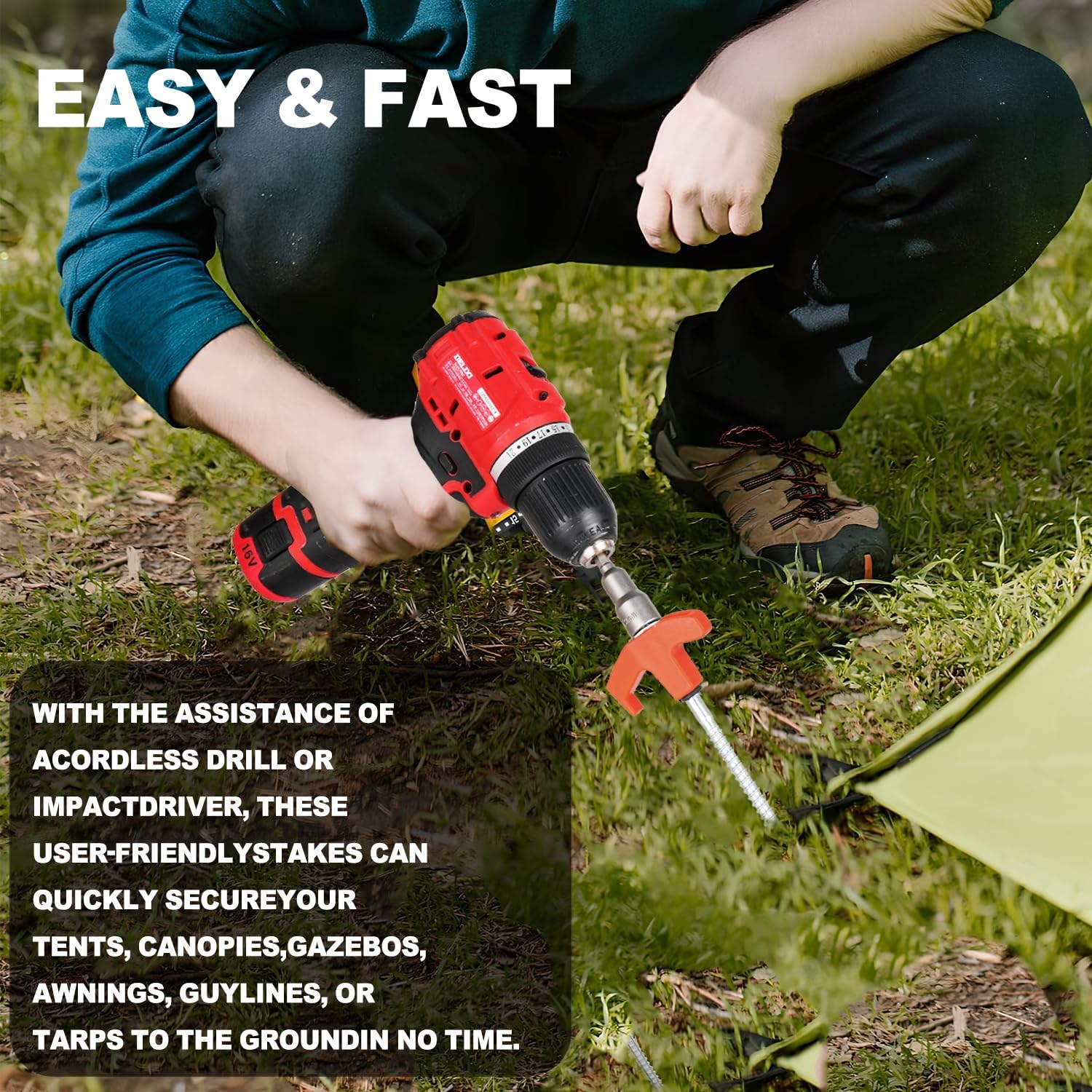أوتاد خيام معدنية قابلة للفك و - مراجعة Outdoor Power Stake وسعره